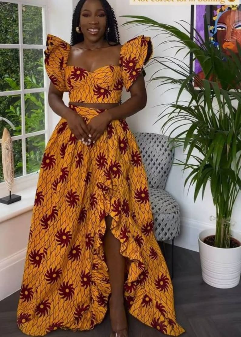 The Cloth African Cotton Flare Novelty Skirt Set - One Size