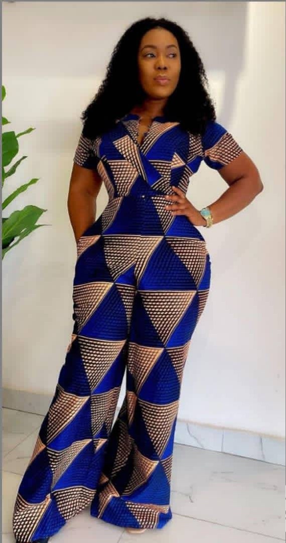 Women's african cheap print jumpsuit