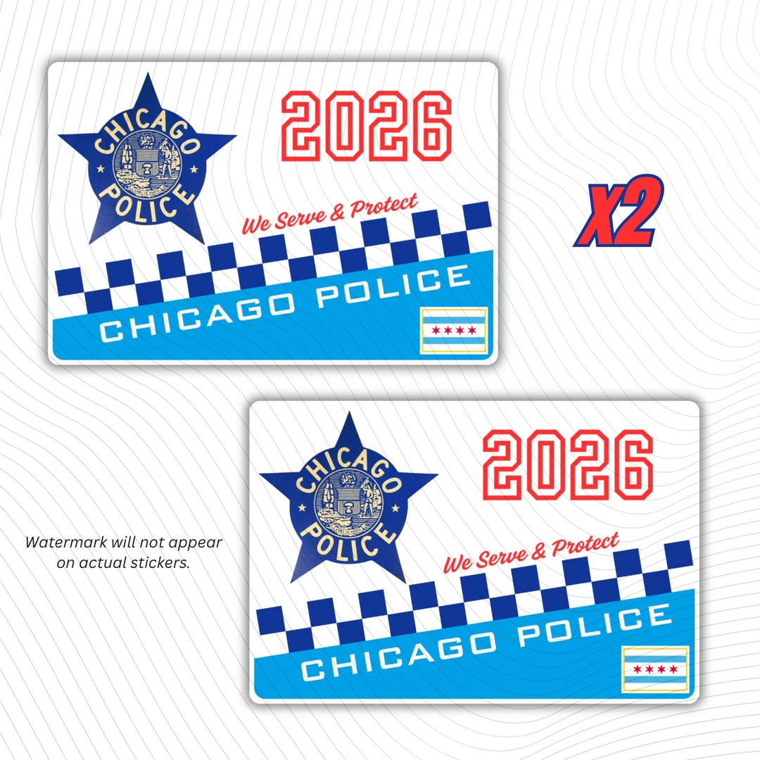 X2 - Chicago Police 2026 2” X 3” Supporter Sticker Decal PBA Trooper ...