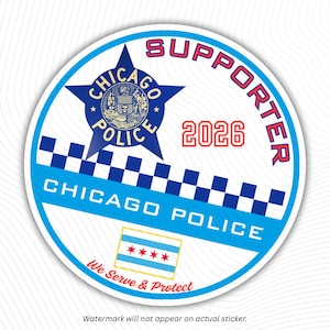 Chicago Police 2026 3" ronde supporter sticker sticker PBA Trooper CPD familie broederlijke orde van politie FOP il Card Officer