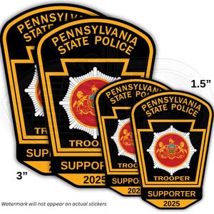 Set of 4 Pennsylvania State Police 3” & 1.5” Supporter Collectible Sticker Decal PSP FOP Trooper Fraternal Order of Police PBA