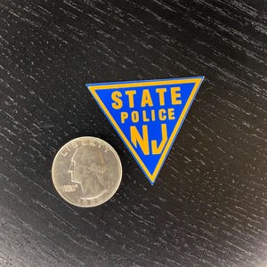 Calcomanía pequeña para ventana exterior de simpatizantes de la policía estatal de Nueva Jersey FOP PBA Blue Line Fraternal NJSP
