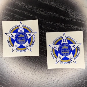 2 Pack - FOP Fraternal Order of Police 2.25" Outside Window Supporter Sticker Decal PBA Blue Line