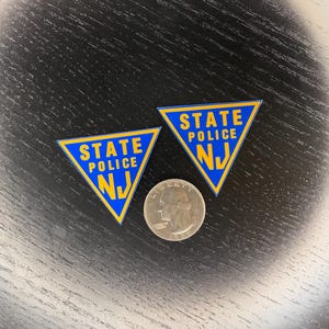 X2 Small New Jersey State Police Supporter Sticker Set Outside Window Decal FOP PBA Blue Line Fraternal NJSP