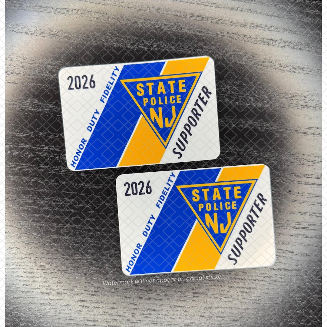 X2 New Jersey State Police 2026 Supporter Sticker Decal PBA Trooper ...