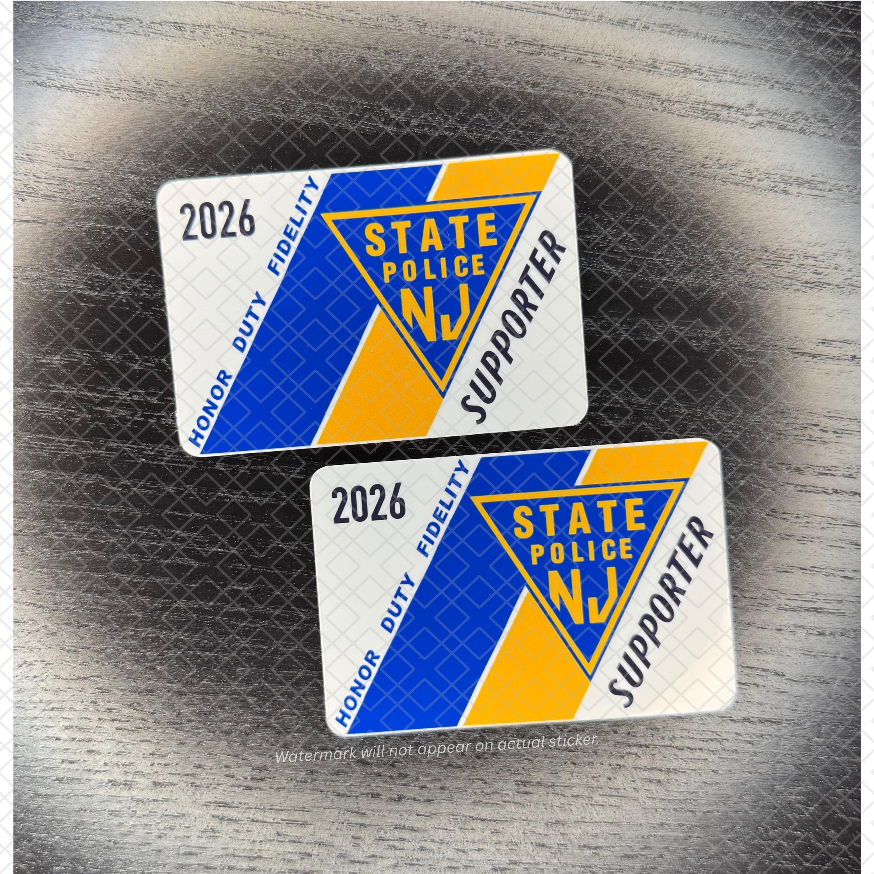X2 New Jersey State Police 2026 Supporter Sticker Decal PBA Trooper ...