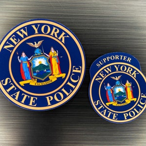 New York State Police Supporter Sticker Set Decal NYSP Supporter FOP PBA ny 3” & 2.5” x 2”
