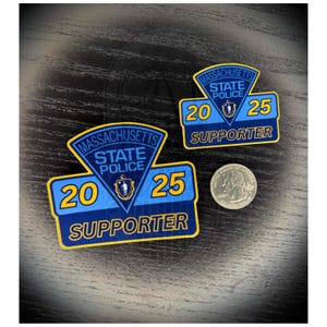 Calcomanía de simpatizante de la Policía Estatal de Massachusetts de 3” y 2” PBA FOP Trooper Blue MSP Orden Fraternal Familiar de la Policía