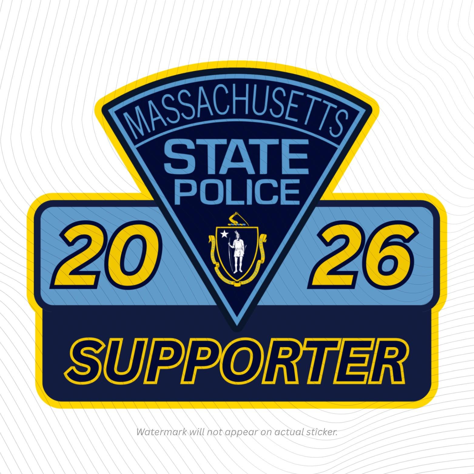 Massachusetts State Police 3” Supporter Sticker Decal PBA FOP Trooper ...