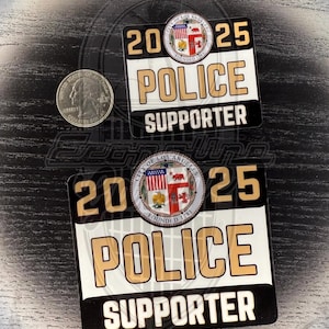 X2 2025 Los Angeles Police Department 2" en 3" stickerstickers supporters - LAPD FOP CA Back the Blue la City Family Sheriff Leo Law Business