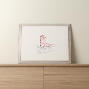 Horizontal Cowboy Boots Print