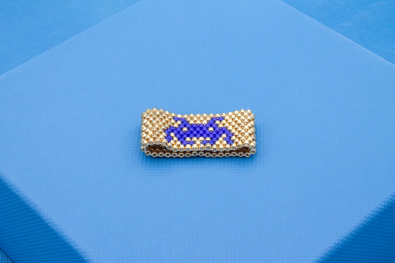 Anello fascia Monster elastico ricamato con perline in vetro Miyuki / Delica beads / tessuto a mano / anello band seed bead band ring image 3