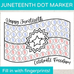 Juneteenth Dot Marker Printable/ Do a Dot Printable/ Juneteenth Preschool Activity/ Juneteenth Dot Art/ Dot Marker Activity