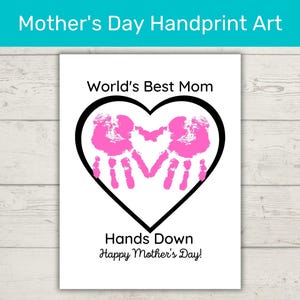 Mother&#39;s Day Handprint Art 2022/ Mother&#39;s Day Printable Art/ Mother&#39;s Day Toddler Handprint