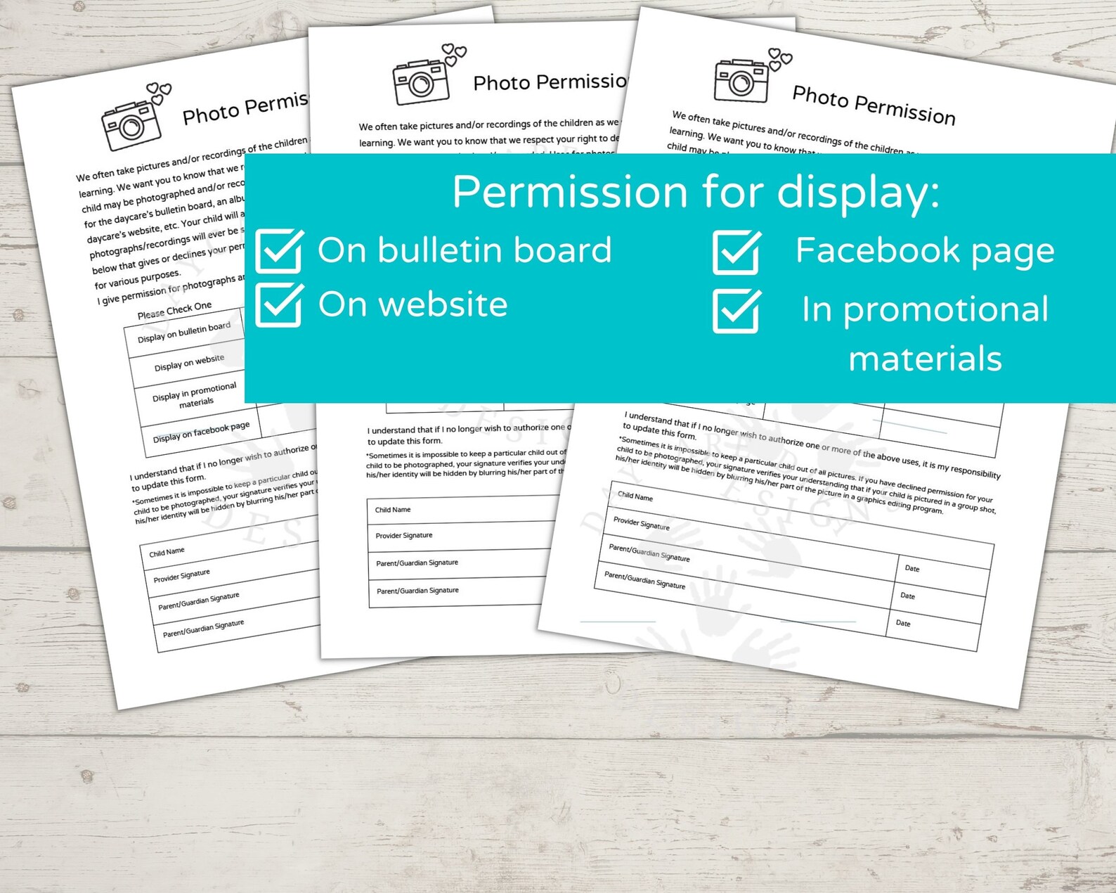 Childcare Photo Release Form/ Photo Permission Form for Childcare and ...