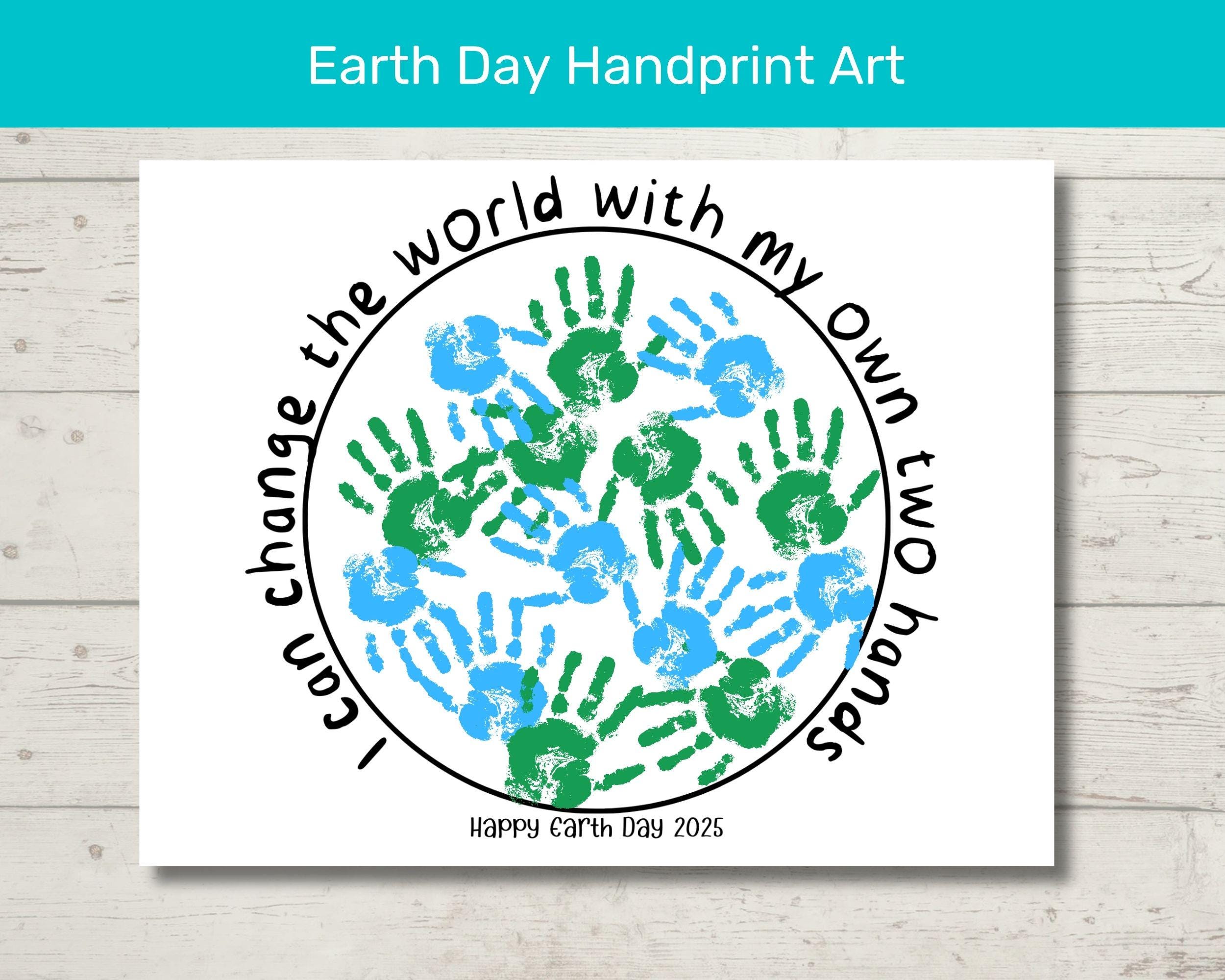 Earth Day Handprint Art/ Earth Day Toddler Handprint Printable Art/  Earth Day Handprint Gift