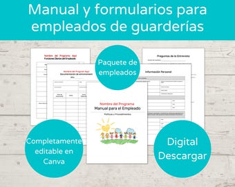 Formularios y manuales para empleados de guardería/ Políticas y procedimientos para el personal de guardería