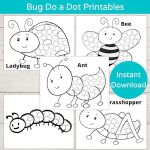 Bug Dot Marker Printables/ Do a Dot Printable/ Toddler Activity/ Bug Dot Art/ Dot Marker Activity