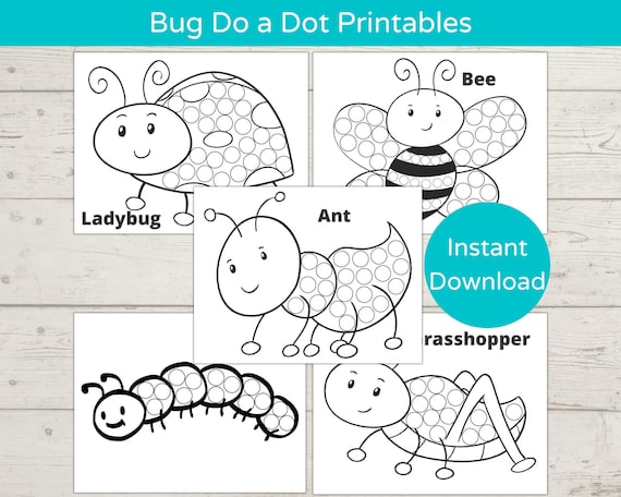 Bug Dot Marker Printables/ Do a Dot Printable/ Toddler Activity/ Bug Dot Art/ Dot Marker Activity