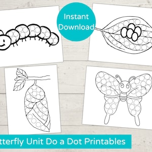 Butterfly Unit Dot Marker Printables/ Do a Dot Printable/ Butterfly ...
