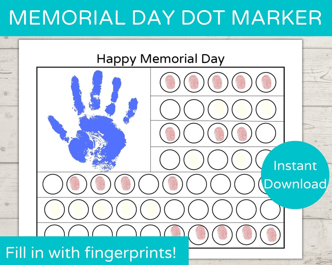Memorial Day Dot Marker Printable/ Do a Dot Printable