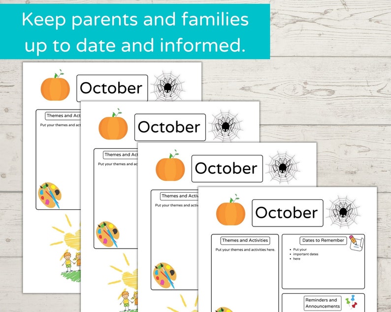 October Daycare Newsletter Template Preschool Newsletter Etsy