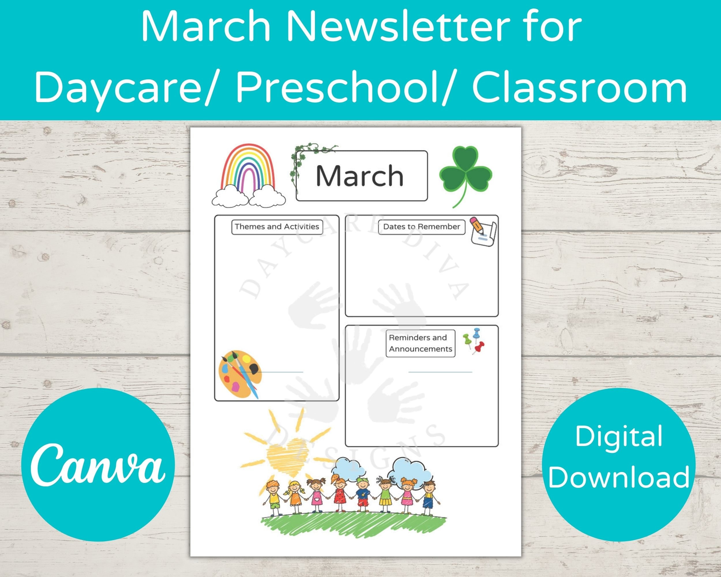 March Daycare Newsletter Template/ Preschool Newsletter Template/ March March Daycare Newsletter Template/ Preschool Newsletter Template/ March