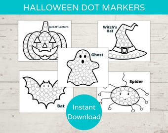 Halloween Dot Marker Printables/ Do a Dot Printable/ Toddler Activity/ Halloween Dot Art/ Preschool Activity