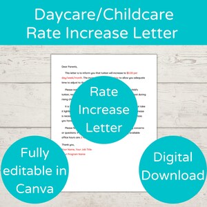 Carta de aumento de mensalidade para creche/ Carta de aumento de preço para creche/ Modelo de aumento de preço/ Aumento de mensalidade para pré-escola