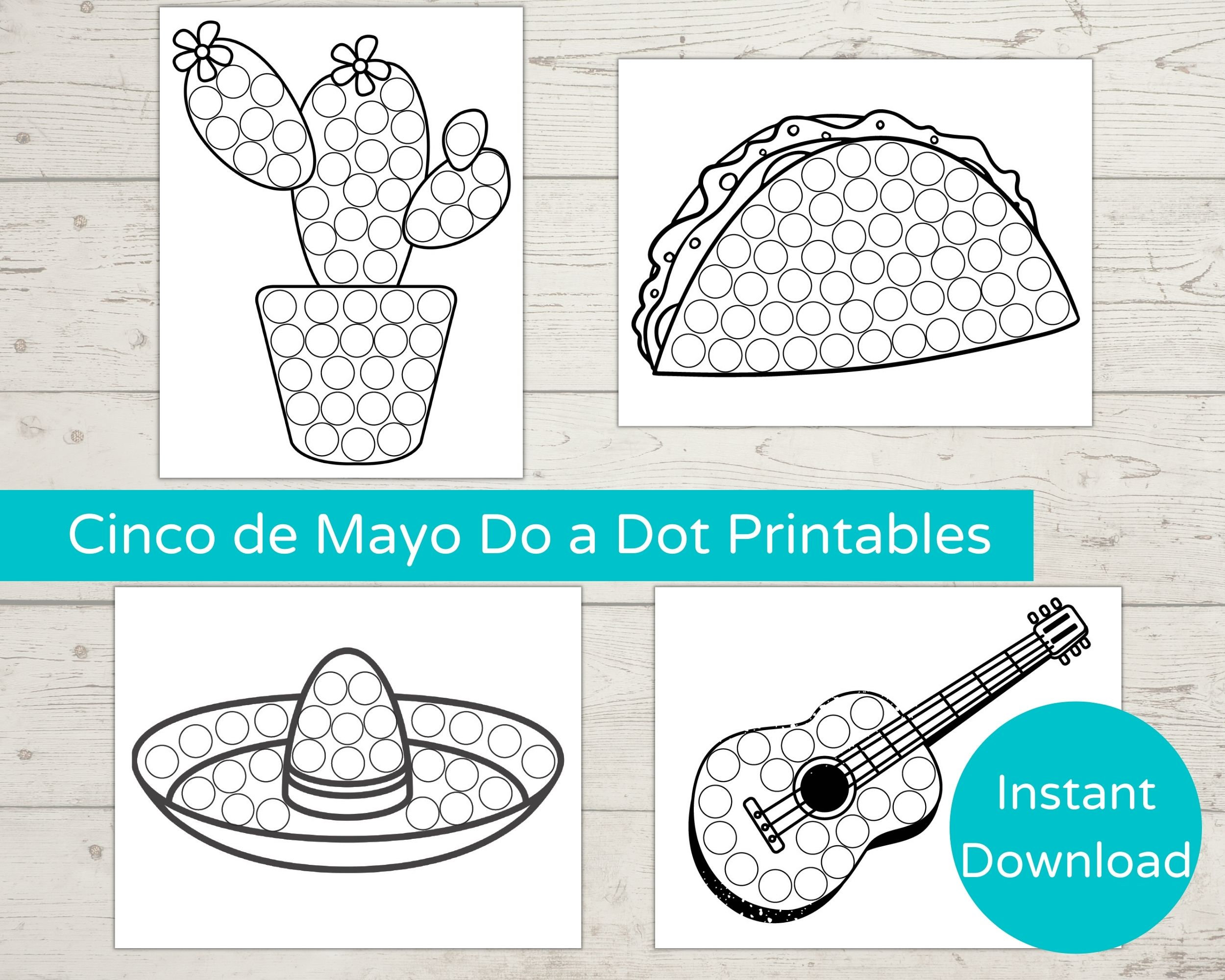 Cinco De Mayo Dot Marker Printables/ Do a Dot Printable/ Cinco De Mayo