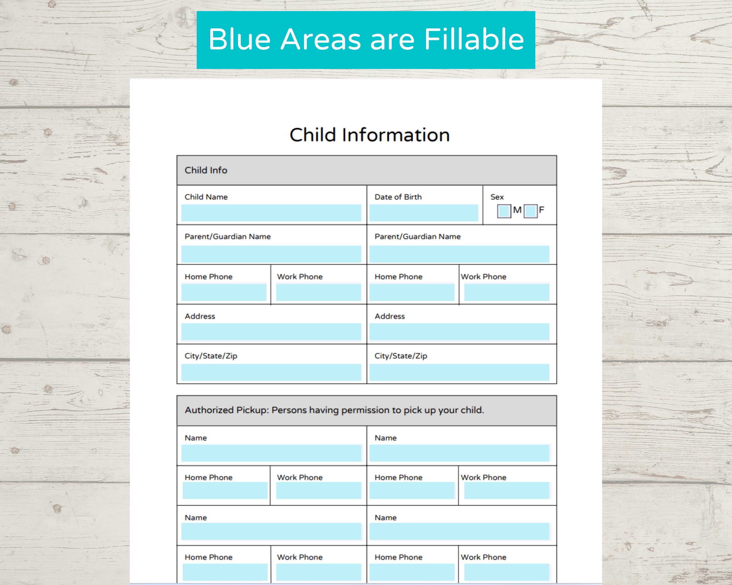 Daycare Enrollment Forms, Childcare Enrollment Packet, Enrollment ...