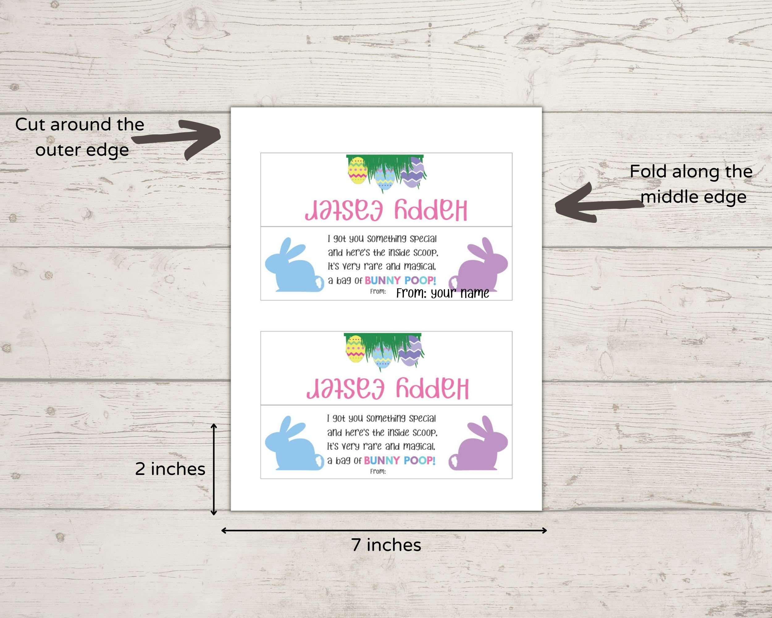Bunny Poop Printable Bag Topper/ Easter Printable Bag Topper/ Bunny ...