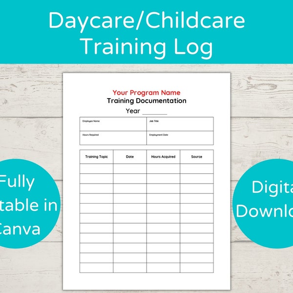 Daycare Employee Training Etsy