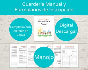 Paquete de formularios de inscripción y manual de guardería/ Paquete de inicio de guardería/ Políticas y procedimientos de guardería