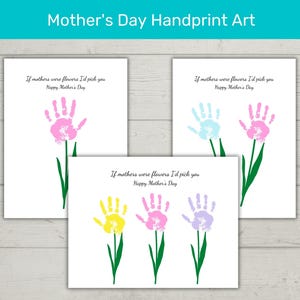 Mother&#39;s Day Handprint Art/ Mother&#39;s Day Handprint Gift/ Mother&#39;s Day Toddler Handprint Printable Art