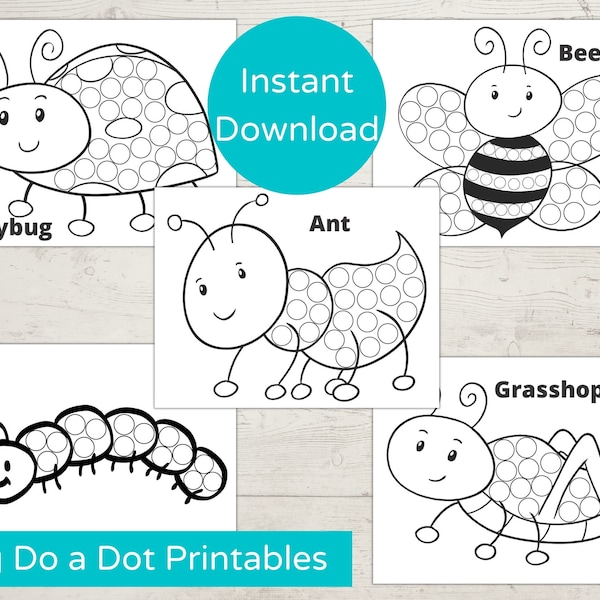 Bug Dot Marker Printables/ Do a Dot Printable/ Toddler Activity/ Bug Dot Art/ Dot Marker Activity