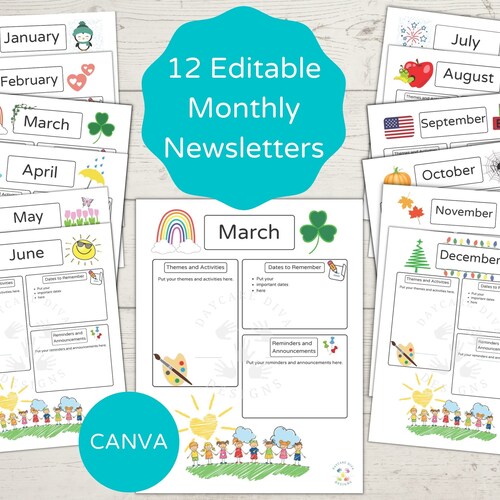 Preschool Newsletter Templates Daycare Newsletter Templates Etsy Preschool Newsletter Templates Daycare Newsletter Templates Etsy