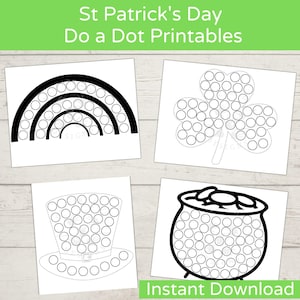 St Patrick&#39;s Day Dot Marker Printable/ Do a Dot Printable/ St Patrick&#39;s Day Activity/ St Patrick&#39;s Day Dot Art/ Dot Marker Activity