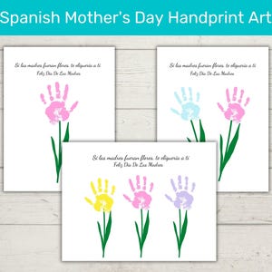 Arte de huellas de manos para niños pequeños del Día de la Madre Española/ Arte de huellas de manos del Día de la Madre / Regalo de huellas de manos del Día de la Madre/ Día De Las Madras Tarjeta