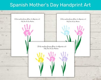 Spanish Mother's Day Toddler Handprint Art/ Día de la Madre Handprint Art / Día de la Madre Handprint Gift/ Dia De Las Madras Tarjeta