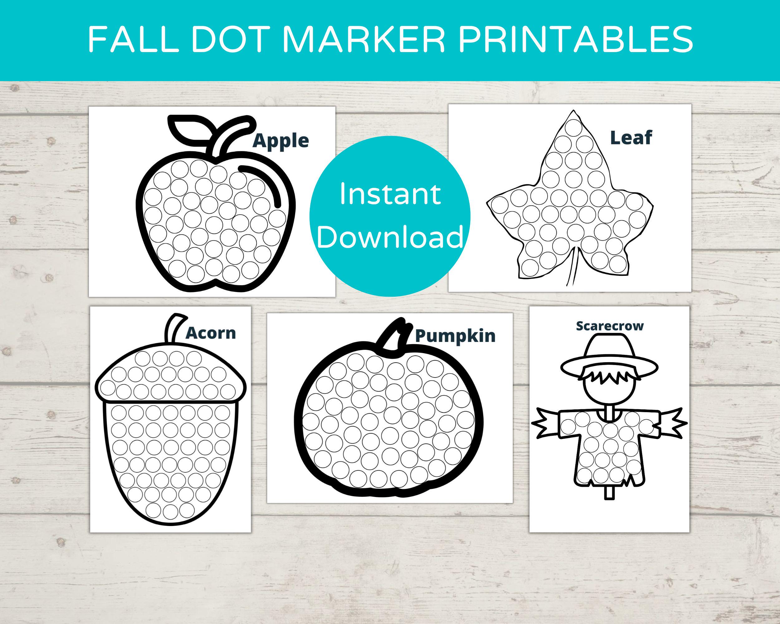 Fall Dot Marker Printables/ Do a Dot Printable/ Toddler Activity ...
