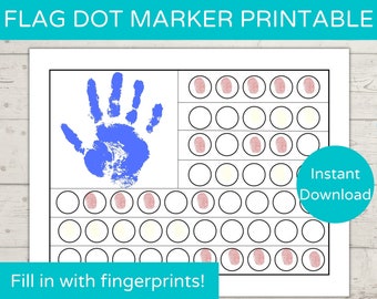 American Flag Dot Marker Printable/ Do a Dot Printable/ Flag Activity/ American Flag Dot Art/ Dot Marker Activity