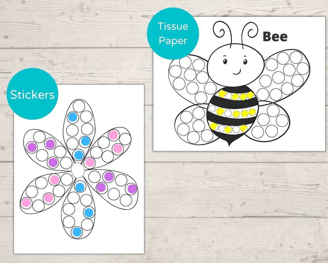 Bees and Flowers Dot Marker Printables/ Do a Dot Printable/ Toddler Activity/ Bees and Flowers ...