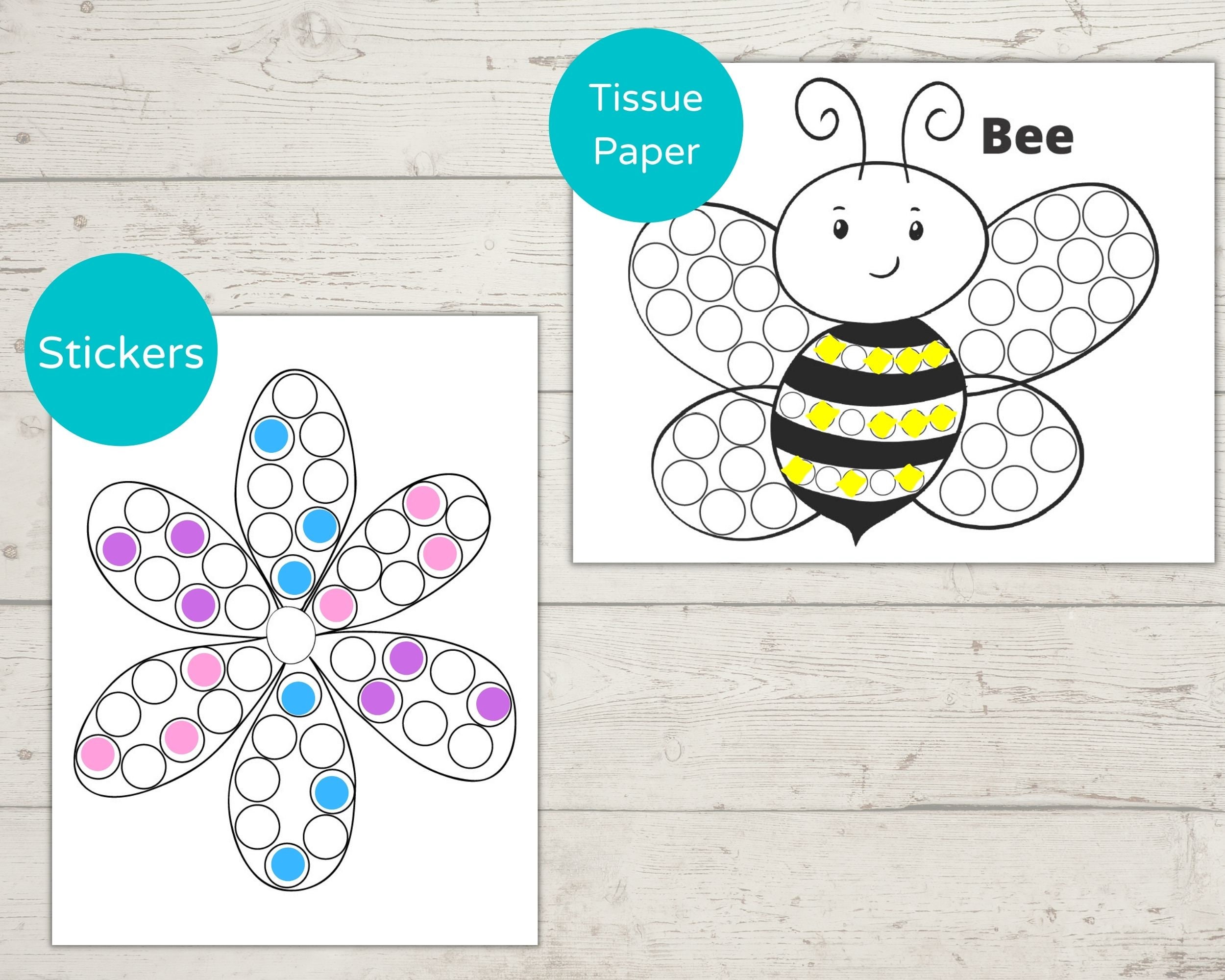 Bees and Flowers Dot Marker Printables/ Do a Dot Printable/ Toddler Activity/ Bees and Flowers ...