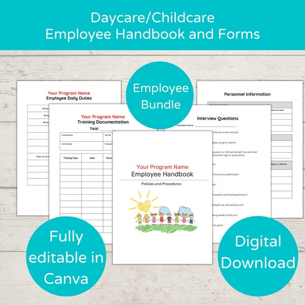 Formularios y manual para empleados de guarderías/Políticas y procedimientos para el personal de cuidado infantil/Formularios y manual para empleados de cuidado infantil