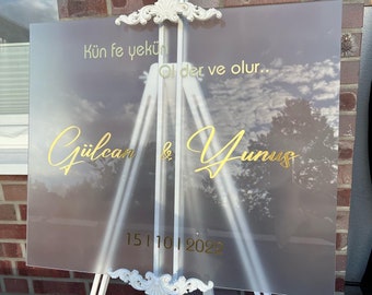 Welcome Sign Personalized Reception Sign Perspex Wedding Special Occasion Nisan Engagement