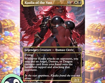 Kaalia of the Vast – Tarjeta mágica EDH de comandante de waifu peluda de anime personalizada / Proxy Pengu