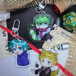 Your turn to die keychain – Keiji Shinogi, Sou Hiyori/Midori, Shin Tsukimi | anime fan merch | acrylic charm | ita bag accessory