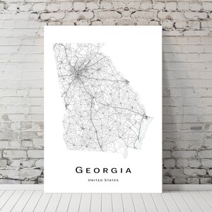 Georgia Karte - GA USA Karte Poster - Druckbare Karte Poster - Digital Download Karte - minimalistisches Kunstwerk - Wandkunst, zum sofortigen Download