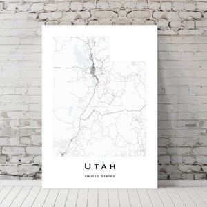 Utah map - UT USA United States Map - Printable map poster - Digital download map - minimalist artwork - wall art, Instant Download